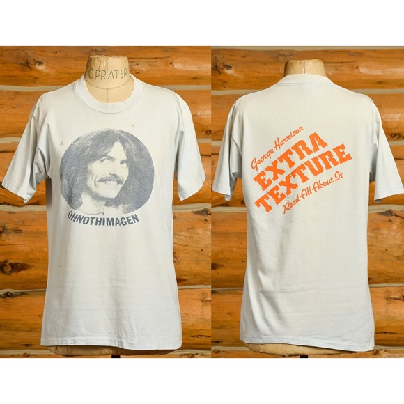 Retro 1975 George Harrison Extra Texture Album Graphics 2 Sided Shirt - Picture 1 of 4